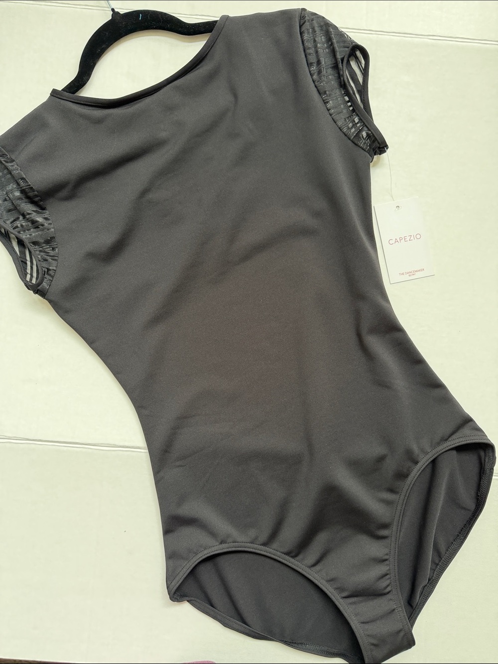 Capezio Paris Black Short Sleeve Leotard Womens M & L available